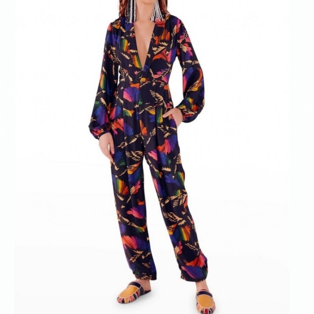 Farm Rio Black Macaws Flight Jumpsuit